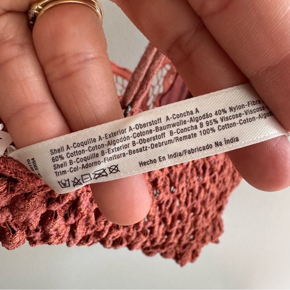 Intimately Free People Adella Lace Floral Bralette Top Copper Orange Size Small - Picture 10 of 11